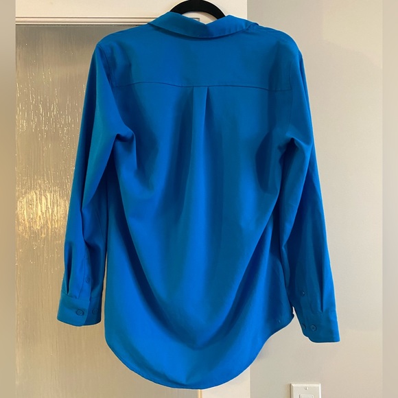 Le Chateau, Vibrant Blue Blouse, Button Down, Long Sleeve, Size Medium, EUC - Picture 3 of 4